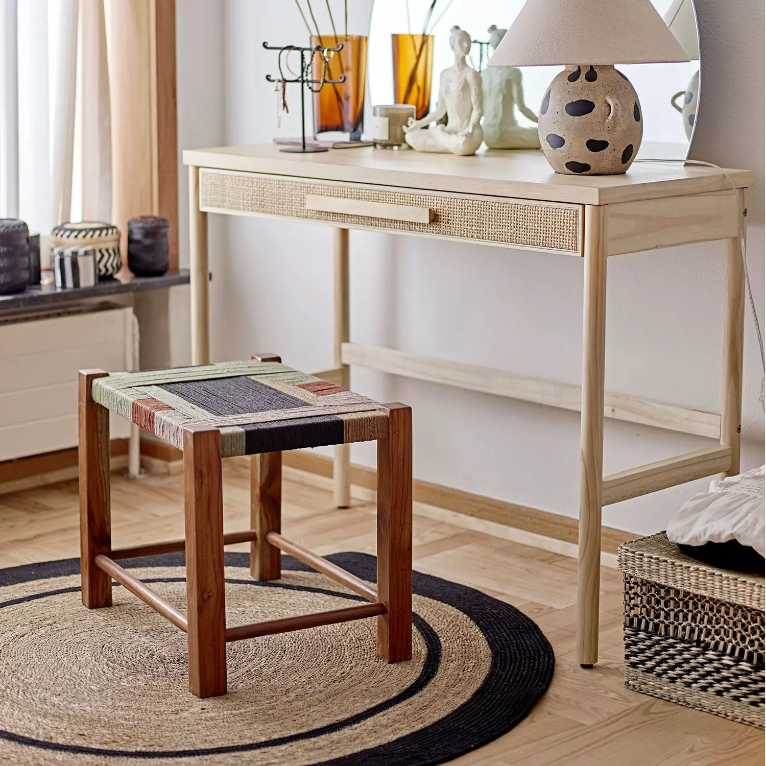 Bloomingville Verde Hocker Gewebt Jute 52x37 Cm, Multi 2 Bloomingville Verde Hocker Gewebt Jute 52x37 Cm, Multi – Bild 2