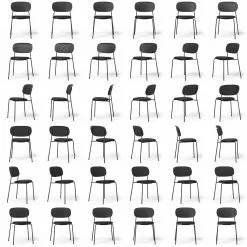 Decotique Note Stuhl Schwarz, Schwarz Leder / Schwarz Eiche -Cozy Living decotique note stuhl 84 scaled