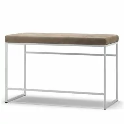 Department Bank, Weiß / Taupe Samt