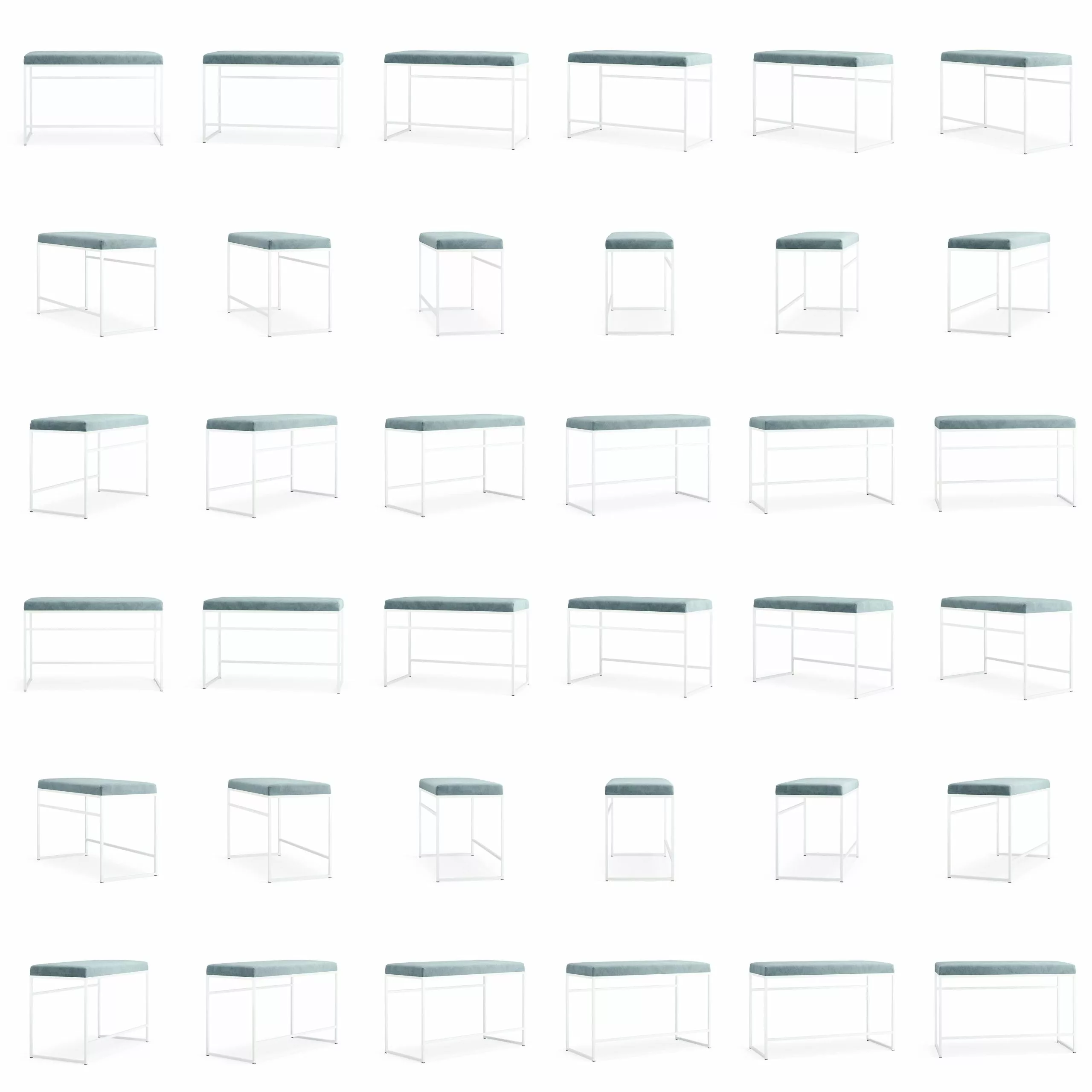 Department Bank Weiß / Samt Petrol 4 Department Bank Weiß / Samt Petrol – Bild 4
