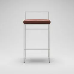 Department Barhocker Mit Rückenlehne 80 Cm, Weiß / Braun Leder -Cozy Living department barhocker niedrig hoch ruckenlehne 106