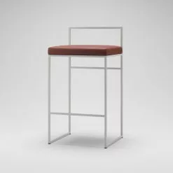 Department Barhocker Mit Rückenlehne 80 Cm, Weiß / Braun Leder -Cozy Living department barhocker niedrig hoch ruckenlehne 107