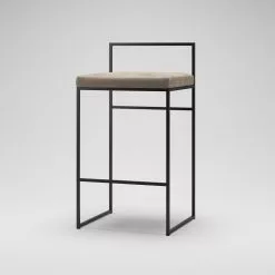 Department Barhocker Mit Rückenlehne 80 Cm, Schwarz / Taupe Samt -Cozy Living department barhocker niedrig hoch ruckenlehne 122