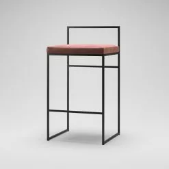 Department Barhocker Mit Rückenlehne 80 Cm, Schwarz / Rost Samt -Cozy Living department barhocker niedrig hoch ruckenlehne 129