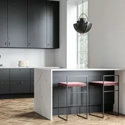 Department Barhocker Mit Rückenlehne 80 Cm, Schwarz / Rost Samt -Cozy Living department barhocker niedrig hoch ruckenlehne 131