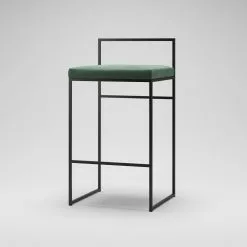 Department Barhocker Mit Rückenlehne 80 Cm, Schwarz / Grün Samt -Cozy Living department barhocker niedrig hoch ruckenlehne 136