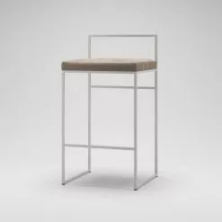 Department Barhocker Mit Rückenlehne 80 Cm, Weiß / Taupe Samt -Cozy Living department barhocker niedrig hoch ruckenlehne 150