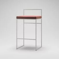 Department Barhocker Mit Rückenlehne 80 Cm, Weiß / Rost Samt -Cozy Living department barhocker niedrig hoch ruckenlehne 157