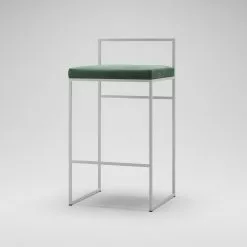 Department Barhocker Mit Rückenlehne 80 Cm, Weiß / Grün Samt -Cozy Living department barhocker niedrig hoch ruckenlehne 164