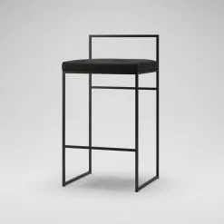 Department Barhocker Mit Rückenlehne 80 Cm, Schwarz / Schwarz Samt -Cozy Living department barhocker niedrig hoch ruckenlehne 69