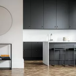 Department Barhocker Mit Rückenlehne 80 Cm, Schwarz / Schwarz Leder -Cozy Living department barhocker niedrig hoch ruckenlehne 77