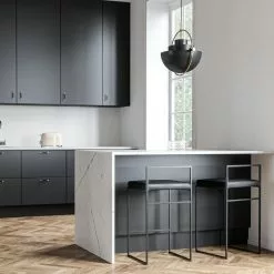 Department Barhocker Mit Rückenlehne 80 Cm, Schwarz / Schwarz Leder -Cozy Living department barhocker niedrig hoch ruckenlehne 78