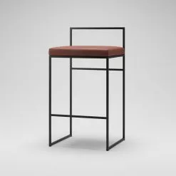 Department Barhocker Mit Rückenlehne 80 Cm, Schwarz / Braun Leder -Cozy Living department barhocker niedrig hoch ruckenlehne 84