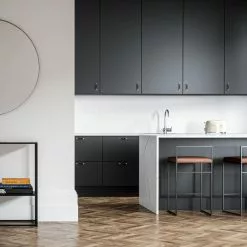 Department Barhocker Mit Rückenlehne 80 Cm, Schwarz / Braun Leder -Cozy Living department barhocker niedrig hoch ruckenlehne 85