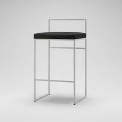 Department Barhocker Mit Rückenlehne 80 Cm, Weiß / Schwarz Samt -Cozy Living department barhocker niedrig hoch ruckenlehne 92