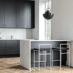 Department Barhocker Mit Rückenlehne 80 Cm, Weiß / Schwarz Samt -Cozy Living department barhocker niedrig hoch ruckenlehne 94