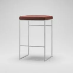 Department Barhocker Ohne Rückenlehne 67 Cm, Weiß / Braun Leder -Cozy Living department barhocker niedrig ohne ruckenlehne 106