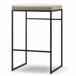 Department Barhocker Ohne Rückenlehne 67 Cm, Schwarz / Beige Samt