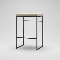 Department Barhocker Ohne Rückenlehne 67 Cm, Schwarz / Beige Samt -Cozy Living department barhocker niedrig ohne ruckenlehne 113