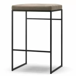 Department Barhocker Ohne Rückenlehne 67 Cm, Schwarz / Taupe Samt
