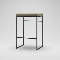 Department Barhocker Ohne Rückenlehne 67 Cm, Schwarz / Taupe Samt -Cozy Living department barhocker niedrig ohne ruckenlehne 120