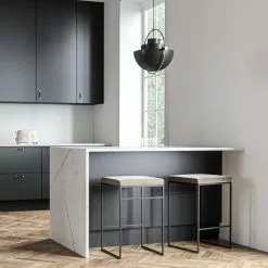 Department Barhocker Ohne Rückenlehne 67 Cm, Schwarz / Taupe Samt -Cozy Living department barhocker niedrig ohne ruckenlehne 122