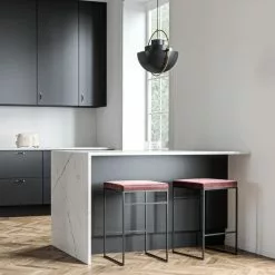 Department Barhocker Ohne Rückenlehne 67 Cm, Schwarz / Rost Samt -Cozy Living department barhocker niedrig ohne ruckenlehne 129