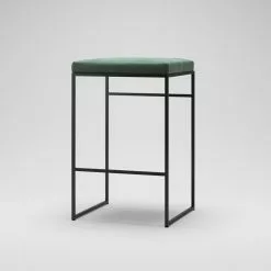 Department Barhocker Ohne Rückenlehne 67 Cm, Schwarz / Grün Samt -Cozy Living department barhocker niedrig ohne ruckenlehne 134