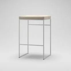 Department Barhocker Ohne Rückenlehne 67 Cm, Weiß / Beige Samt -Cozy Living department barhocker niedrig ohne ruckenlehne 141