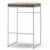 Department Barhocker Ohne Rückenlehne 67 Cm, Weiß / Taupe Samt