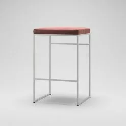 Department Barhocker Ohne Rückenlehne 67 Cm, Weiß / Rost Samt -Cozy Living department barhocker niedrig ohne ruckenlehne 154