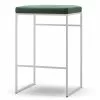 Department Barhocker Ohne Rückenlehne 67 Cm, Weiß / Grün Samt