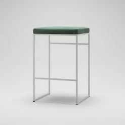 Department Barhocker Ohne Rückenlehne 67 Cm, Weiß / Grün Samt -Cozy Living department barhocker niedrig ohne ruckenlehne 161