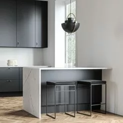 Department Barhocker Ohne Rückenlehne 67 Cm, Schwarz / Schwarz Samt -Cozy Living department barhocker niedrig ohne ruckenlehne 71