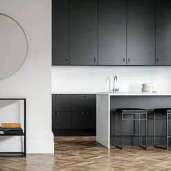 Department Barhocker Ohne Rückenlehne 67 Cm, Schwarz / Schwarz Leder -Cozy Living department barhocker niedrig ohne ruckenlehne 77