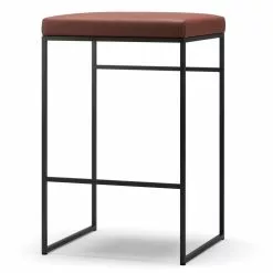 Department Barhocker Ohne Rückenlehne 67 Cm, Schwarz / Braun Leder