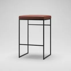 Department Barhocker Ohne Rückenlehne 67 Cm, Schwarz / Braun Leder -Cozy Living department barhocker niedrig ohne ruckenlehne 84