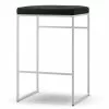Department Barhocker Ohne Rückenlehne 67 Cm, Weiß / Schwarz Samt