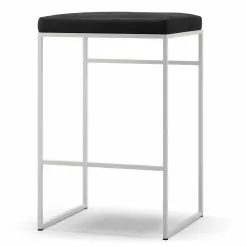 Department Barhocker Ohne Rückenlehne 67 Cm, Weiß / Schwarz Samt