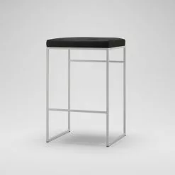 Department Barhocker Ohne Rückenlehne 67 Cm, Weiß / Schwarz Samt -Cozy Living department barhocker niedrig ohne ruckenlehne 92