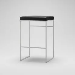 Department Barhocker Ohne Rückenlehne 67 Cm, Weiß / Schwarz Leder -Cozy Living department barhocker niedrig ohne ruckenlehne 99