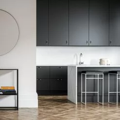 Department Barhocker Ohne Rückenlehne 77 Cm, Weiß / Schwarz Leder -Cozy Living department barhocker ohne ruckenlehne schwarz 100