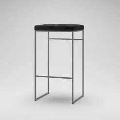 Department Barhocker Ohne Rückenlehne 77 Cm, Grau / Schwarz Samt -Cozy Living department barhocker ohne ruckenlehne schwarz 115