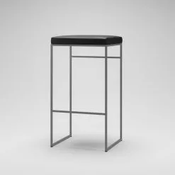 Department Barhocker Ohne Rückenlehne 77 Cm, Grau / Schwarz Leder -Cozy Living department barhocker ohne ruckenlehne schwarz 122