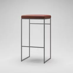 Department Barhocker Ohne Rückenlehne 77 Cm, Grau / Braun Leder -Cozy Living department barhocker ohne ruckenlehne schwarz 130