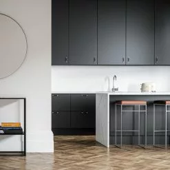 Department Barhocker Ohne Rückenlehne 77 Cm, Grau / Braun Leder -Cozy Living department barhocker ohne ruckenlehne schwarz 131