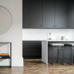 Department Barhocker Ohne Rückenlehne 77 Cm, Schwarz / Beige Samt -Cozy Living department barhocker ohne ruckenlehne schwarz 139