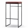 Department Barhocker Ohne Rückenlehne 77 Cm, Schwarz / Rost Samt