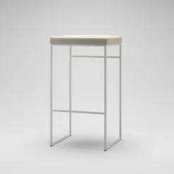 Department Barhocker Ohne Rückenlehne 77 Cm, Weiß / Beige Samt -Cozy Living department barhocker ohne ruckenlehne schwarz 166