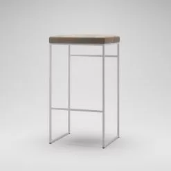 Department Barhocker Ohne Rückenlehne 77 Cm, Weiß / Taupe Samt -Cozy Living department barhocker ohne ruckenlehne schwarz 173